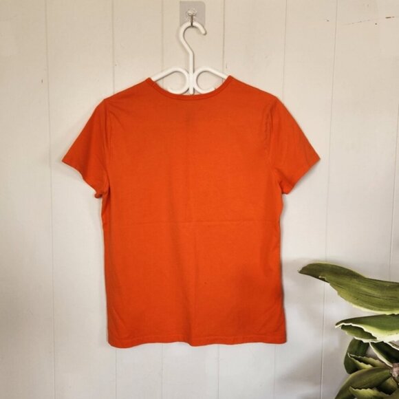 Vintage Ralph Lauren Orange Crest Logo Crew Preppy T-Shirt Top Y2K Sporty Cool - Picture 2 of 7